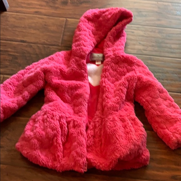 American Widgeon Girls Hooded Faux Fur Jacket Coat Blue Sz 3t 4t 5